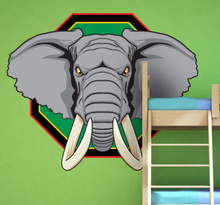 Sticker hoofd boze olifant