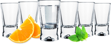 Glasmark Shotglaasjes/borrelglazen Krosno - transparant glas - 6x stuks - 25 ml