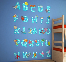 Sticker zeedieren alfabet