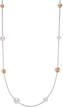 TeNo Damen Halskette Arya Edelstahl mit Light Rosé Aluminium Pearls und Muschelperlen, 70cm