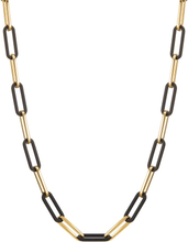 TeNo Damen Halskette Soho Gold aus Edelstahl mit Carbon 45-48 cm verstellbar