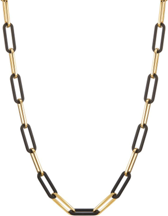 TeNo Damen Halskette Soho Gold aus Edelstahl mit Carbon 45-48 cm verstellbar