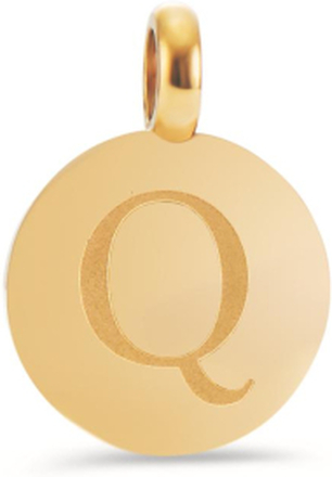 TeNo Damen Coin-Anhänger Buchstabe Q Edelstahl gold IP Ø11 mm