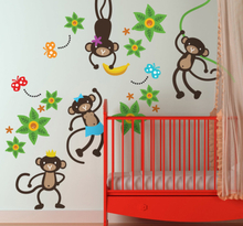 Sticker spelende aapjes