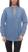 Seidensticker Bluse schicke Damen Sommer-Tunika Shirt in Jeansoptik Blau