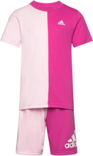 Essentials Colorblock Tee Set Kids Sets Sets With Short-sleeved T-shirt Pink Adidas Performance