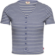 Monica Ss Penny Stripe Coastal Tops T-shirts & Tops Short-sleeved Blue LEVI´S Women