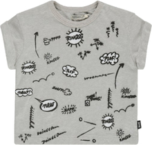 IMPS&ELFS Rundhals-Shirt sommerlich trendiges Kinder T-Shirt mit Cartoon Print Grau