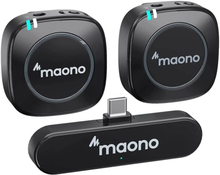 Maono WM820 C2 (TX + TX + RX) dobbelt trådløst mikrofon-sæt til android