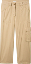 Pants With Utility Details Bottoms Trousers Cargo Pants Beige Tom Tailor