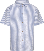 Tnkai S_S Shirt Tops Shirts Short-sleeved Shirts Blue The New