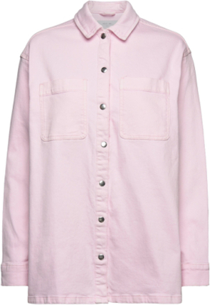 Nmalva L/S Color Denim Shacket Tops Overshirts Pink NOISY MAY