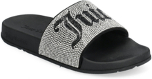 Donna Diamante Slide Shoes Summer Shoes Sandals Pool Sliders Black Juicy Couture