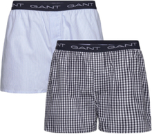 Gingham And Stripe Boxer Sh 2-Pack Underwear Boxer Shorts Blue GANT