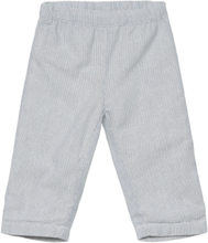 Pants Woven Stripe W. Lining Bottoms Trousers Grey Huttelihut