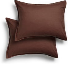 Pillow Cover 2 -Pack Cortado Home Textiles Bedtextiles Pillow Cases Brown Midnatt