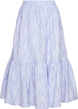 Jacquard Wave Midi Skirt Designers Knee-length & Midi Blue Stella Nova