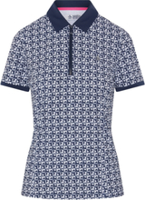 Geo Printed Polo With Mesh Back Insert Tops T-shirts & Tops Polos Navy Original Penguin Golf