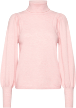 Pd-Marion Puffy Rollneck Tops Knitwear Turtleneck Pink Pieszak