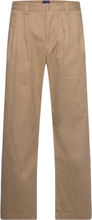 Relaxed Pleated Chinos Bottoms Trousers Chinos Beige GANT