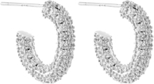 Monaco Pavé Hoops Accessories Jewellery Earrings Hoops Silver By Jolima