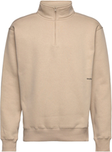 Ken Half Zip Sweatshirt Tops Sweatshirts & Hoodies Sweatshirts Beige Soulland