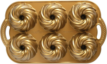 Swirl Bundtlette Pan Home Kitchen Baking Accessories Baking Tins Cookies- & Cake Tins Gold Nordic Ware