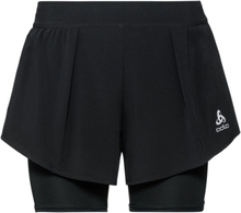 Odlo ZEROWEIGHT CERAMICOOL PRO 2-in-1-Shorts für Damen Schwarz XL