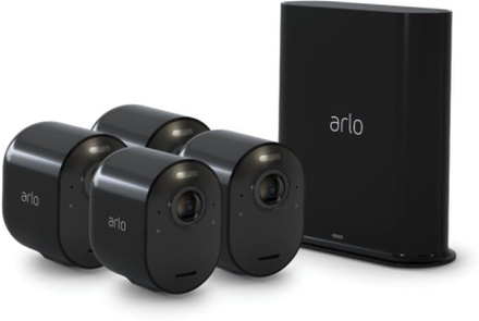 Arlo Ultra 2 Spotlight Trådlös Övervakningskamera 4-pack Svart