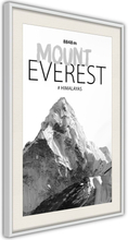Plakat - Peaks of the World: Mount Everest - 40 x 60 cm - Hvid ramme med passepartout