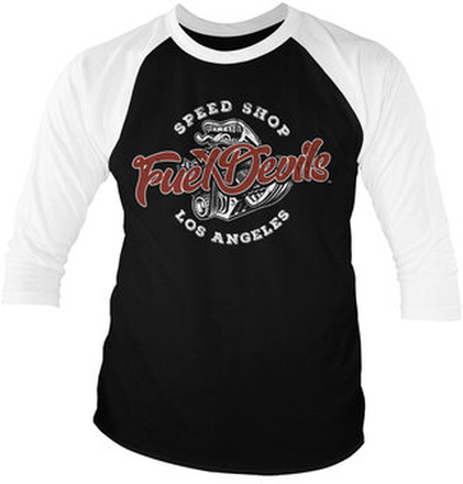 Fuel Devils Speed Shop Baseball 3/4 Sleeve Tee, Long Sleeve T-Shirt
