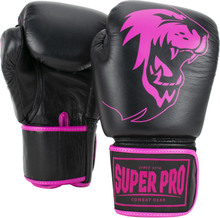 Super Pro Kampfausrüstung (Kick) Boxhandschuhe Warrior Black / Pink - 12 oz