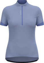 Odlo Odlo Women's T-shirt S/U Collar S/S 1/2 Zip Essential Blue Heron/Persian Jewel Kortermede treningstrøyer S