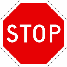 Trafikskylt "Stop" Systemtext Stopplikt - B2