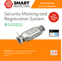 Stöldskyddsmärkning Smart Protection ISR till katalysatorer
