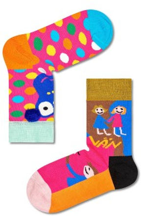Happy Socks Rock Your Socks Friend Kids Sock Rosa Muster Baumwolle 7-9 år Kinder