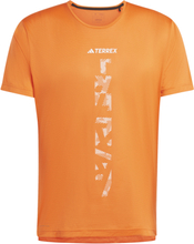 Adidas Adidas Men's Terrex Agravic Trail Running T-Shirt Semi Impact Orange/White Kortermede treningstrøyer S