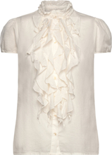 Tillisz Ss Shirt Tops Blouses Short-sleeved Cream Saint Tropez