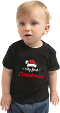 My first Christmas Kerst t-shirt zwart voor babys