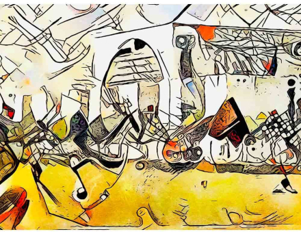 Malen nach Zahlen - Berlin ick mag dir 1 - Artist's Kandinsky Edition - by zamart, mit Rahmen