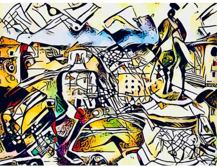 Malen nach Zahlen - Kandinsky trifft Rom 1 - Artist's Kandinsky Edition - by zamart, mit Rahmen