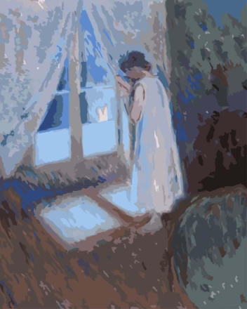 Malen nach Zahlen - Das Mädchen am Fenster - Edvard Munch, ohne Rahmen