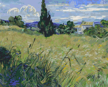 Malen nach Zahlen - Grünes Weizenfeld mit Zypresse - Vincent van Gogh, ohne Rahmen