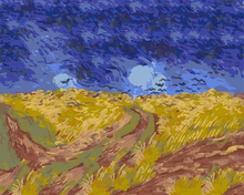 Malen nach Zahlen - Krähen über Weizenfeld - Vincent van Gogh, ohne Rahmen