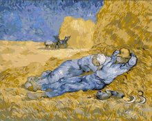 Malen nach Zahlen - Mittagsruhe nach Millet - Vincent van Gogh, mit Rahmen