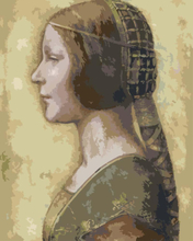 Malen nach Zahlen - Profil einer jungen Verlobten - Leonardo da Vinci, ohne Rahmen