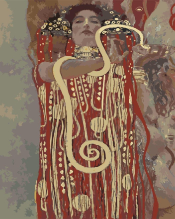 Malen nach Zahlen - Hygieia - Gustav Klimt, mit Rahmen