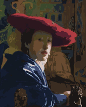 Malen nach Zahlen - Das Mädchen mit einem rotem Hut - Johannes Vermeer, ohne Rahmen