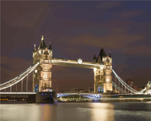 Malen nach Zahlen - London Tower Bridge bei Sonnenuntergang, ohne Rahmen