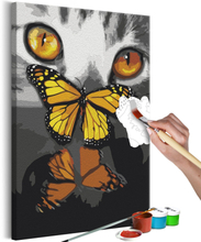 Malen nach Zahlen - Kitten and Butterfly